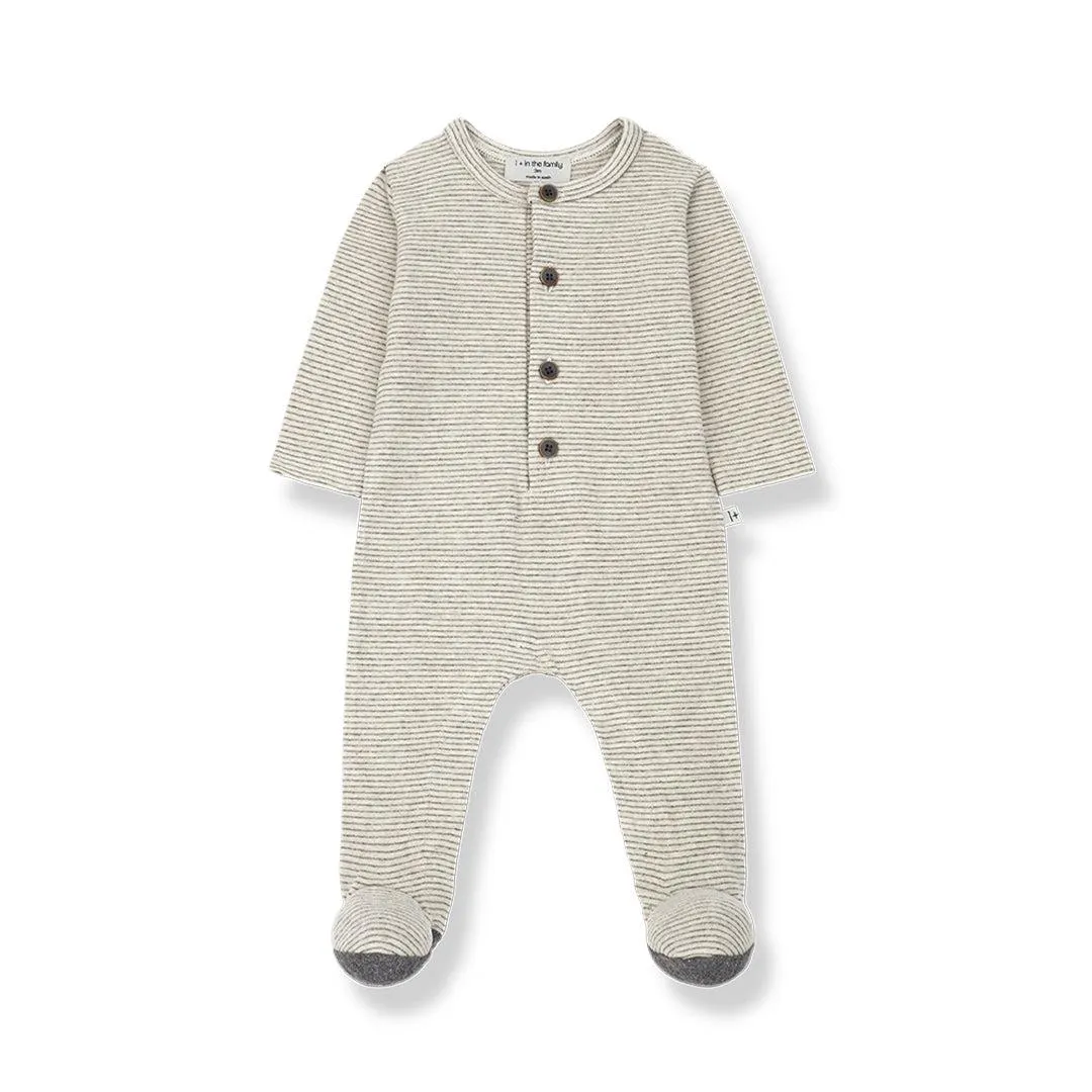 1  in the family Quim Jumpsuit With Feet - Oatmeal