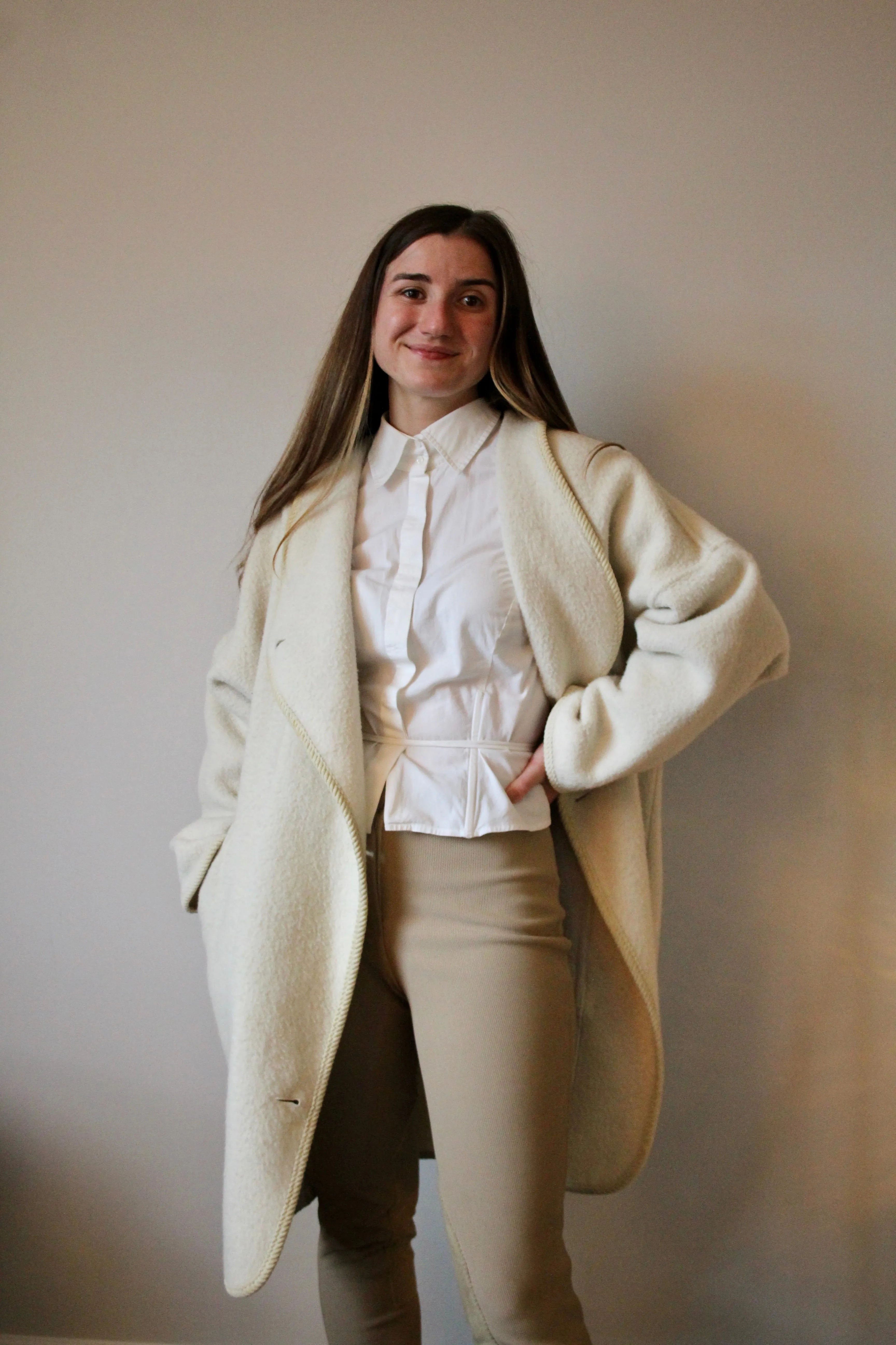 80s Cream Overcoat