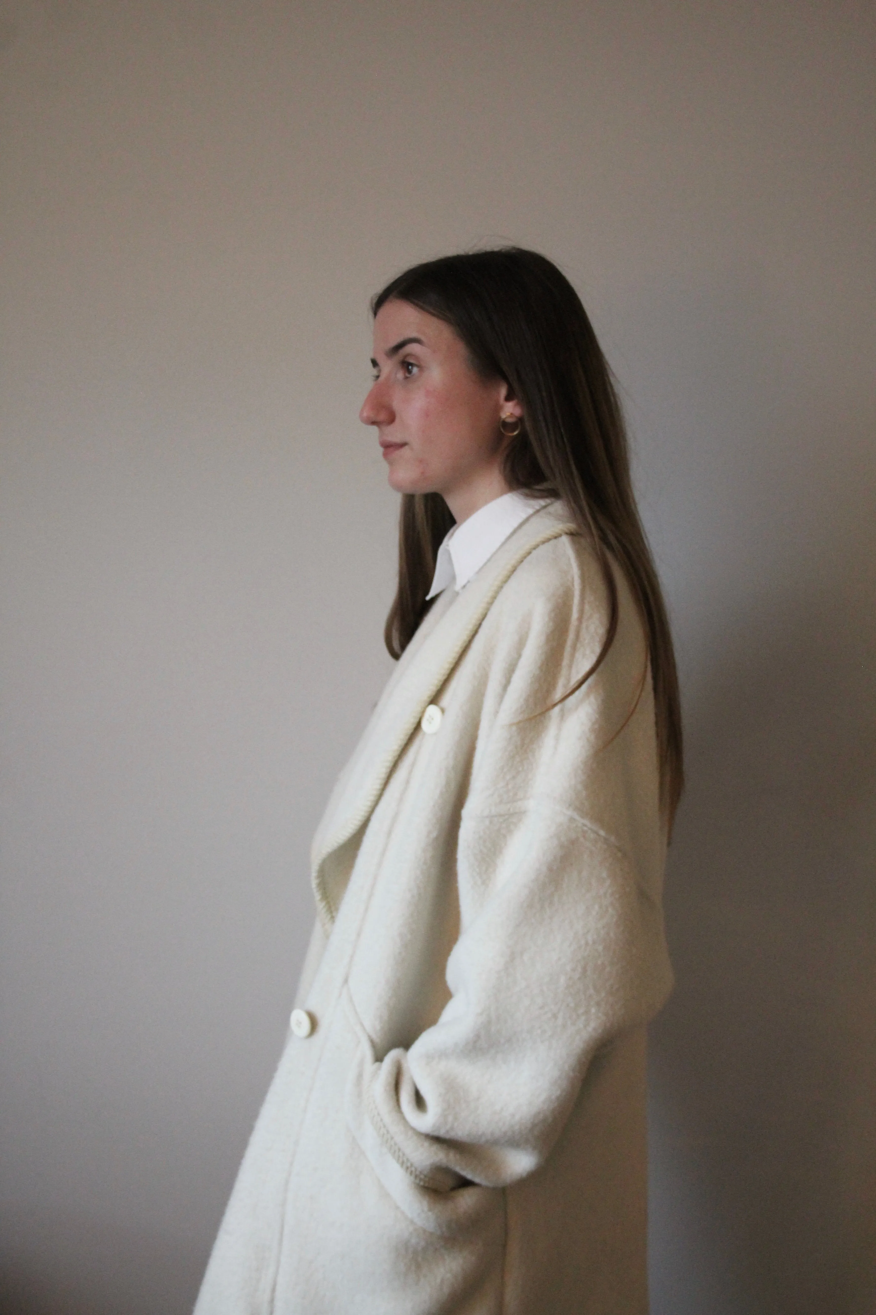 80s Cream Overcoat