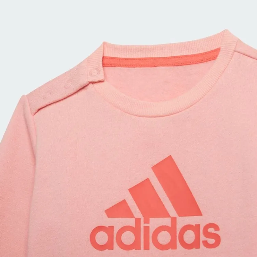 Adidas Badge Of Sport Jogger Baby-Girls Training Set Pink/Turbo