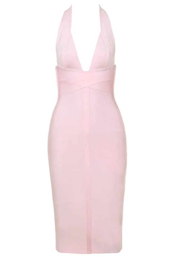 Ali Bandage Midi Dress - Baby Pink