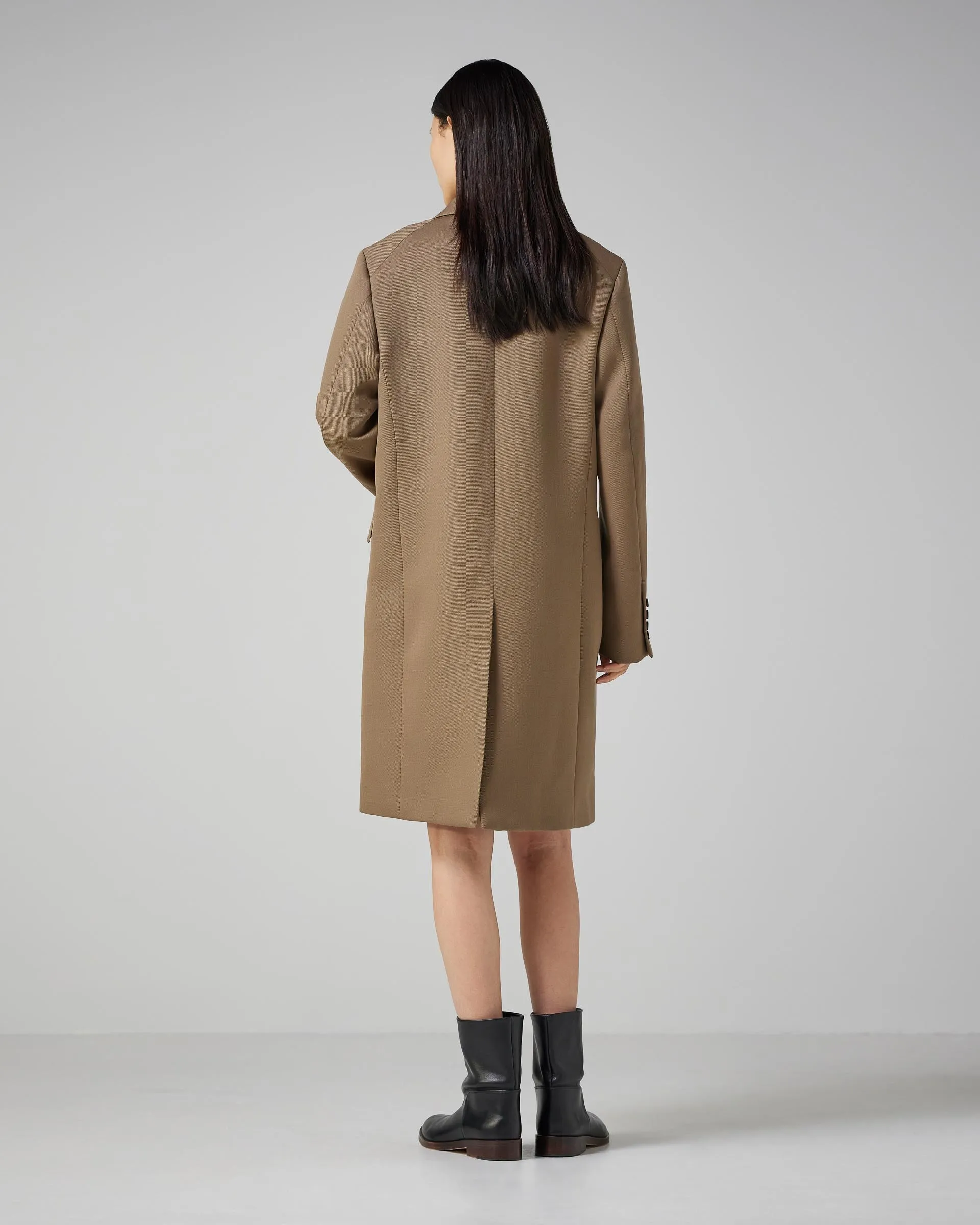 Arlo Coat in Wool Twill, Mocha