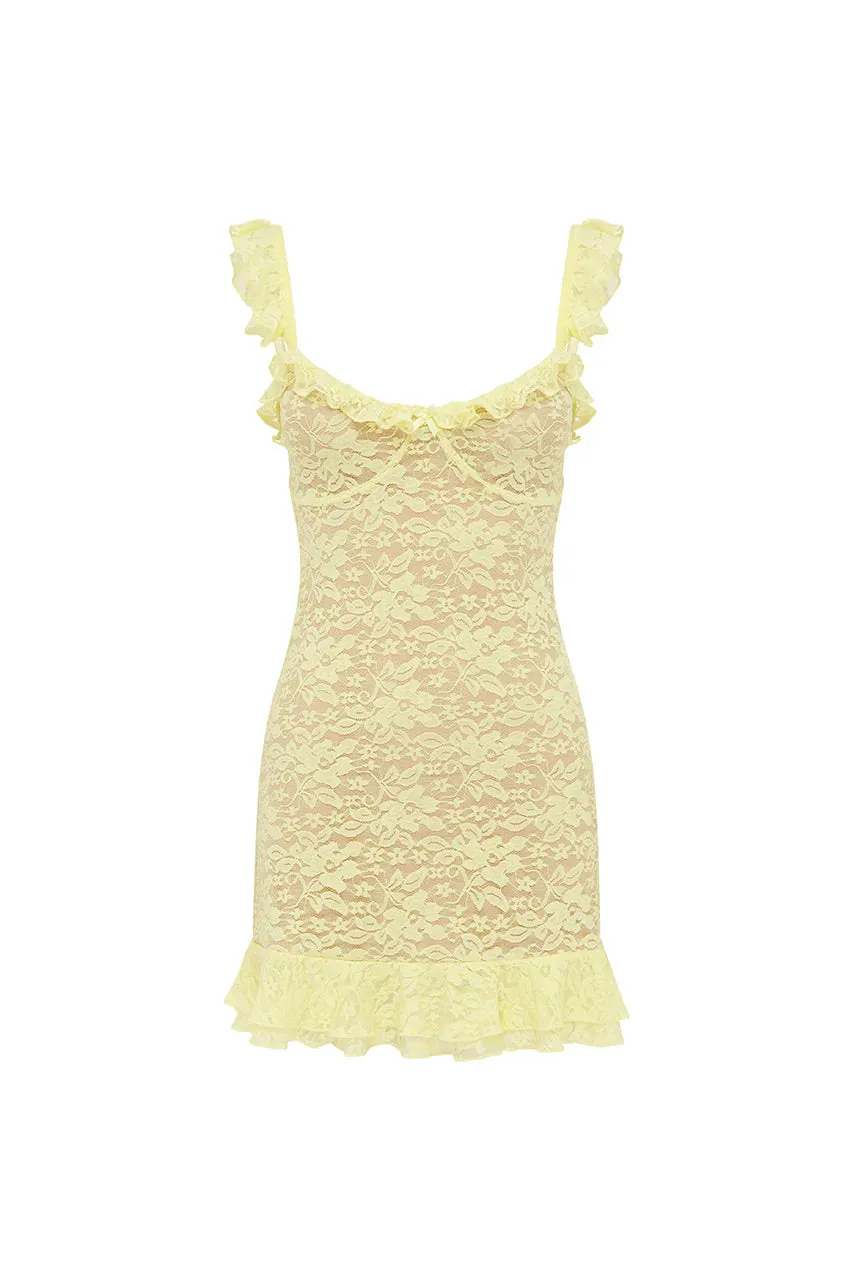 Ava Mini Dress - Lemon