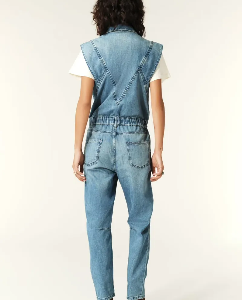 Ba&sh Figo Light Blue Denim Jumpsuit