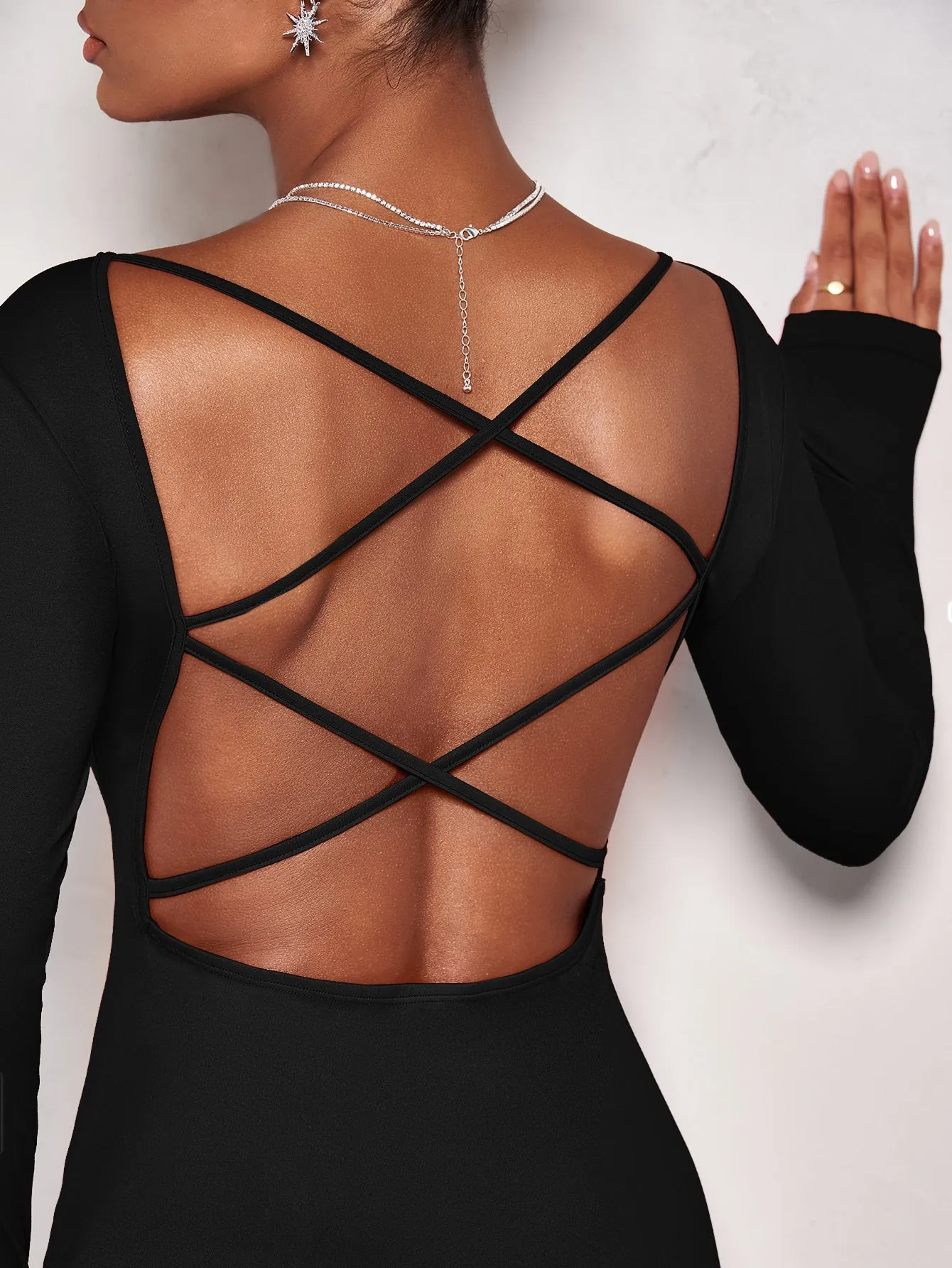 BAE Crisscross Backless Bodycon Dress