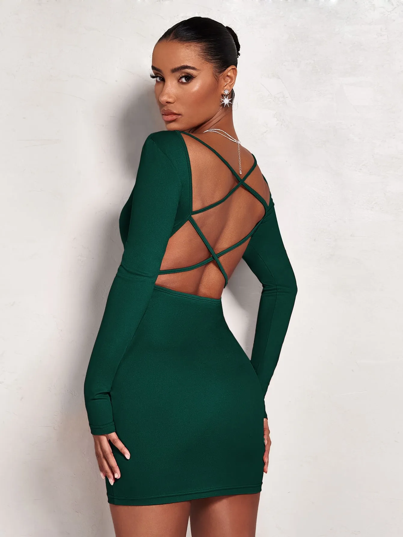 BAE Crisscross Backless Bodycon Dress