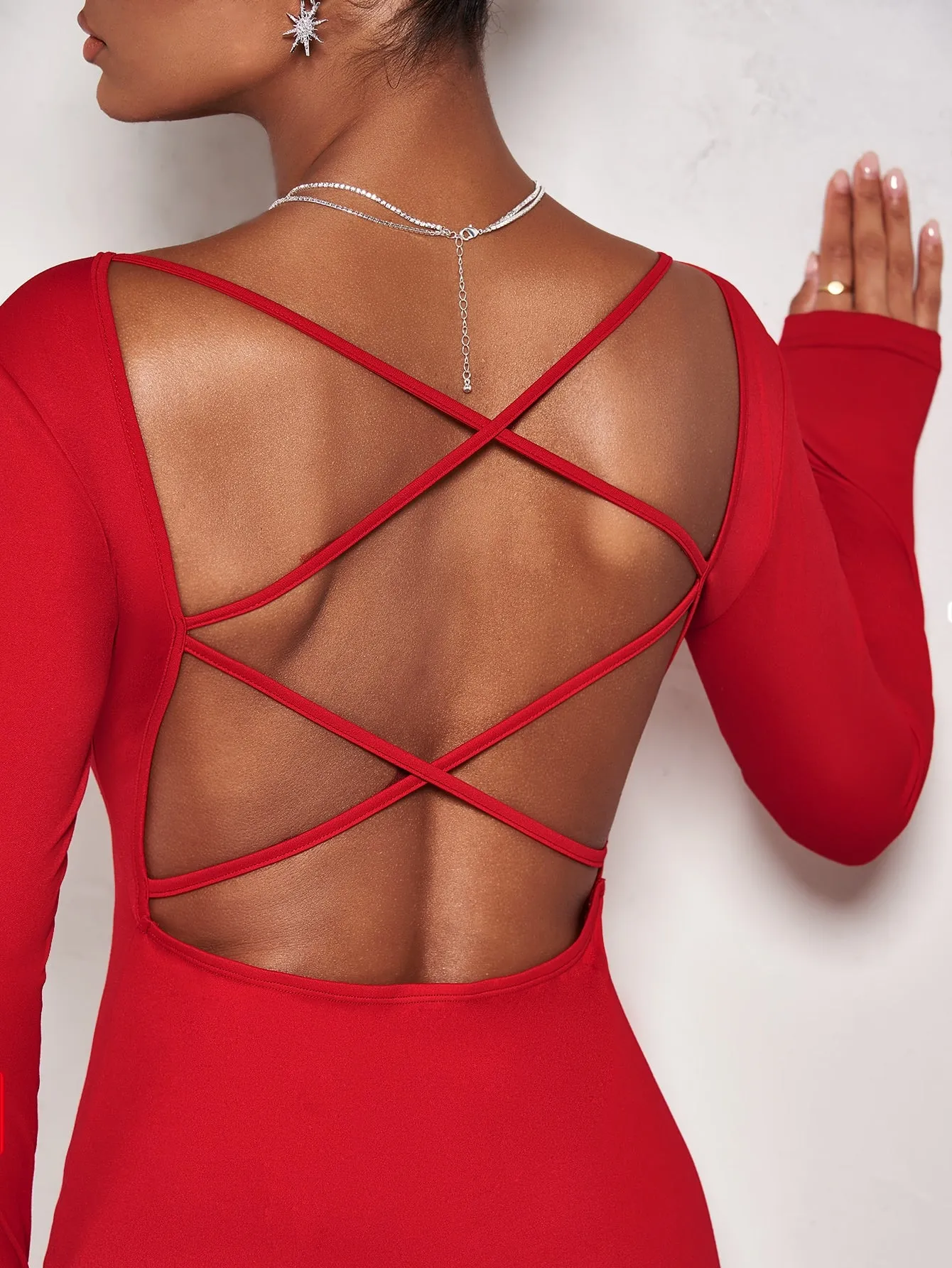 BAE Crisscross Backless Bodycon Dress