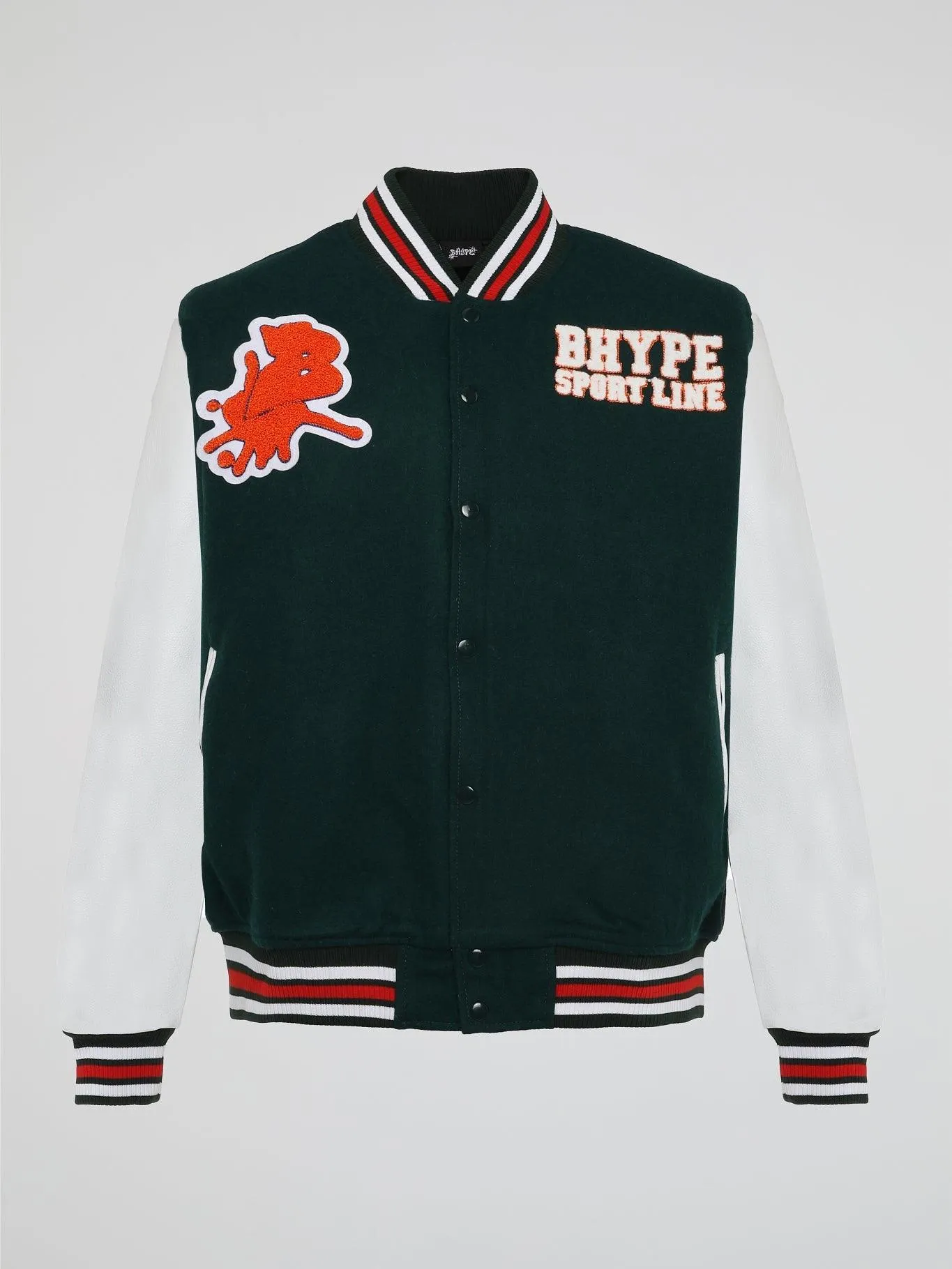 Bhype Society - Bhype Varsity Collection Jacket Green/white