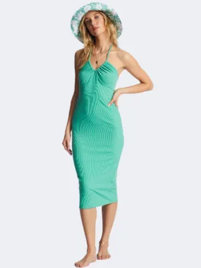 Billabong Sort Of Sweet Bodycon Women Beach Dress Green