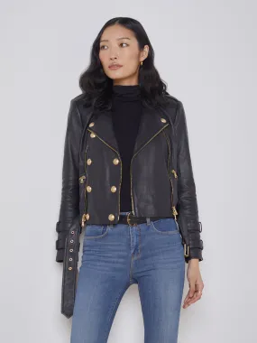 Billie Belted Leather Jacket