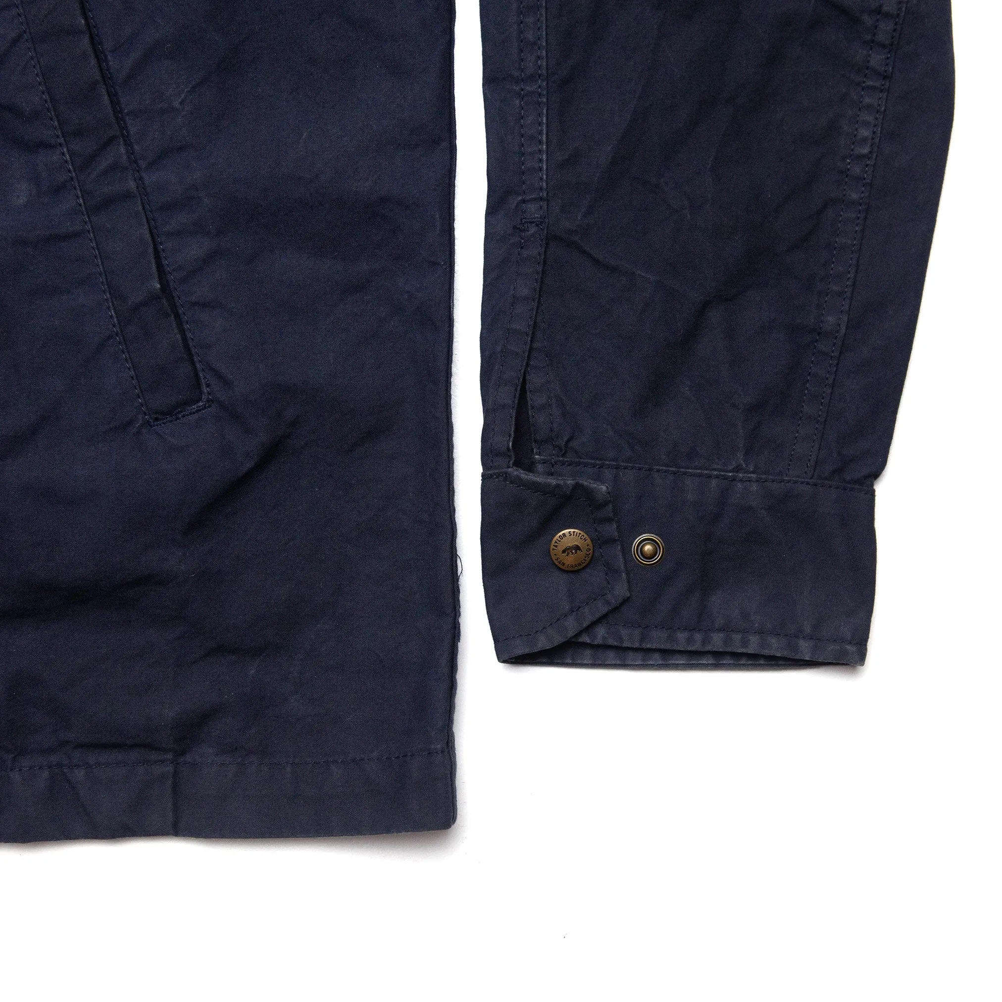 Bomber Jacket in Navy Dry Wax - 46