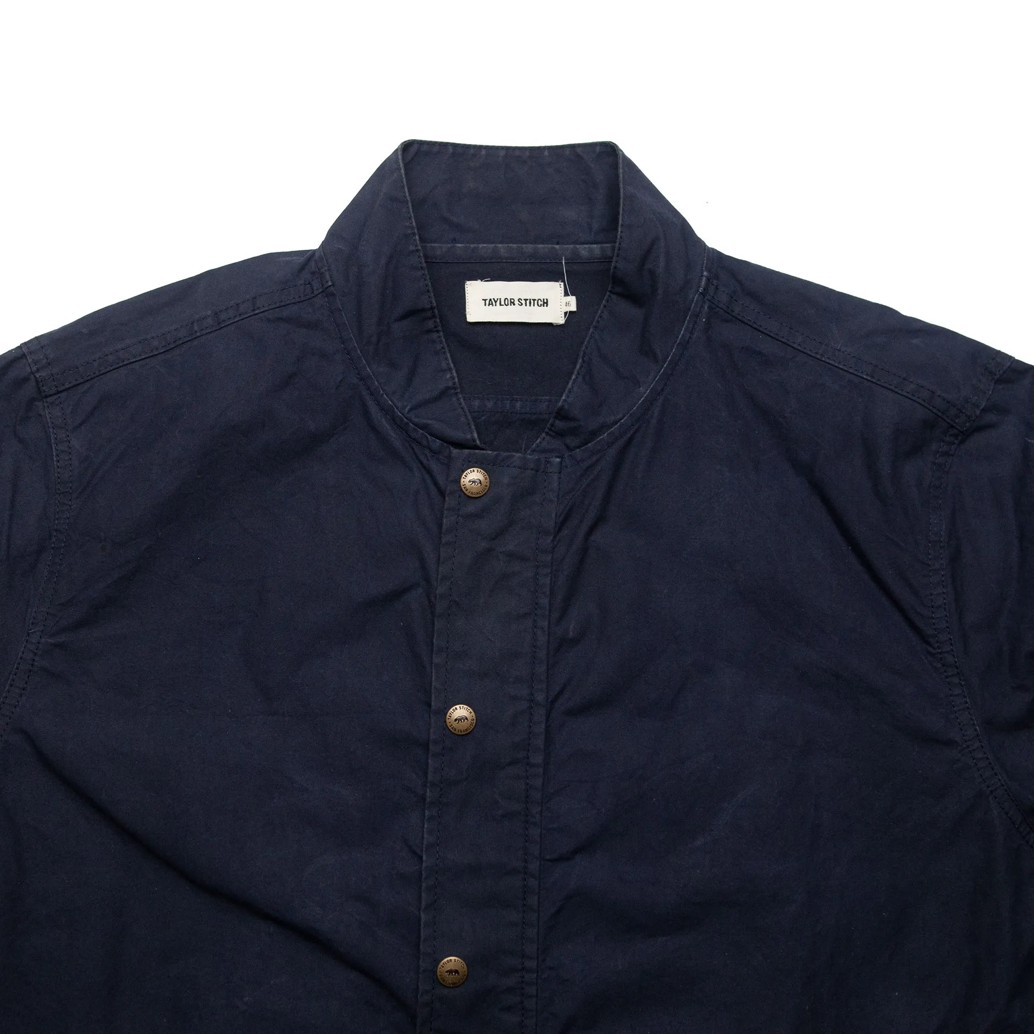 Bomber Jacket in Navy Dry Wax - 46