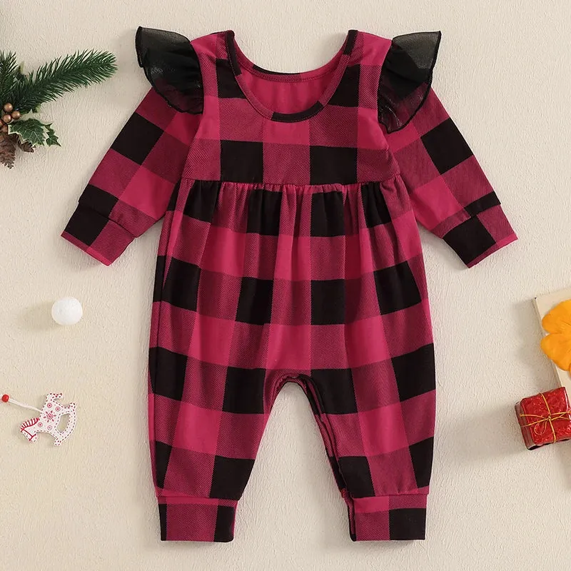 CAROLINE Plaid Ruffle Jumpsuit