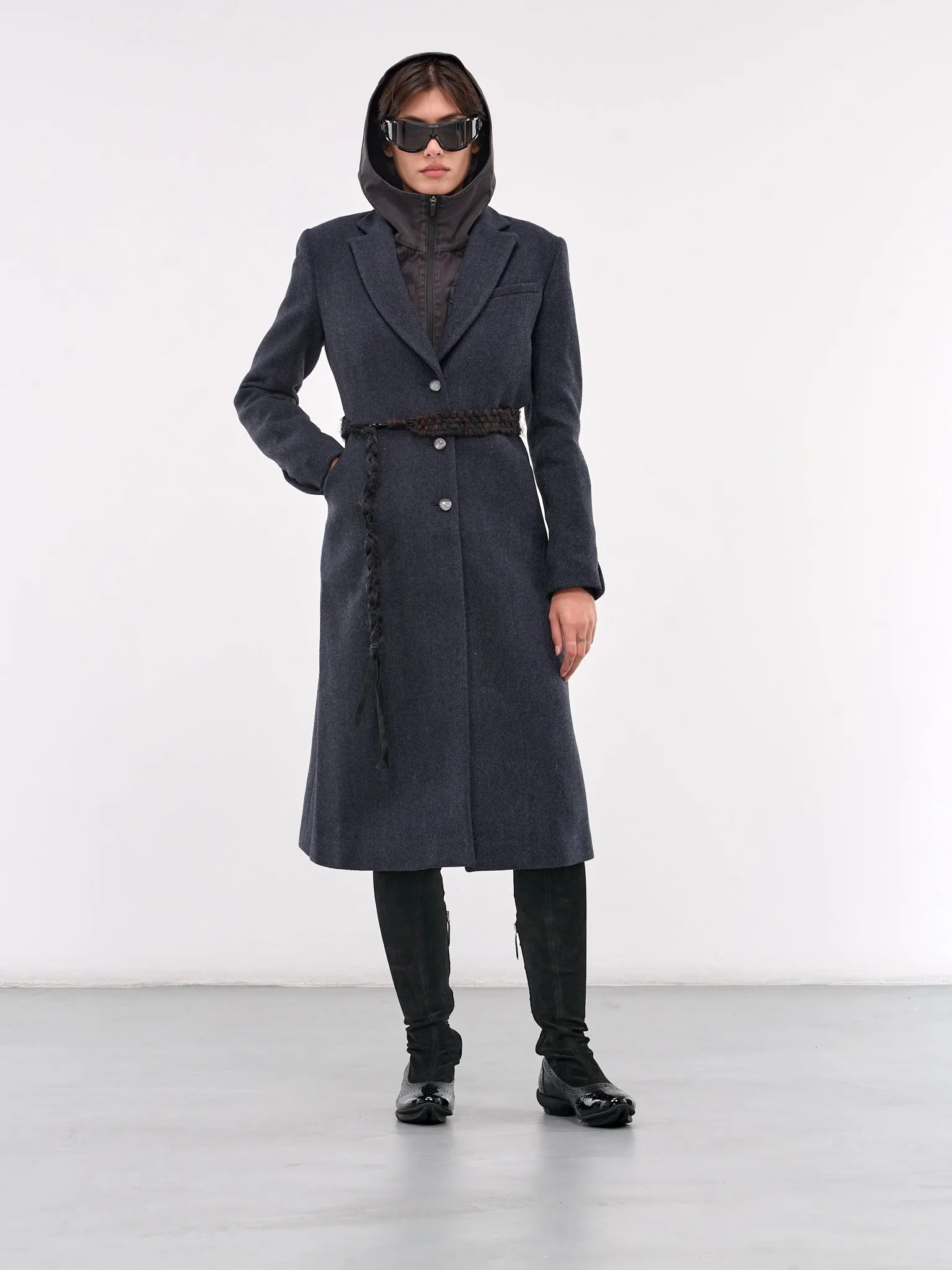 Ceramic Button Long Coat (CT3N-NAVY)