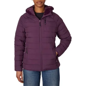 Channel Quilted Puffer with Butter Fleece lining Midnight Plum