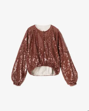 CINNAMON SEQUIN BOMBER