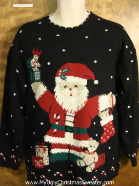 Classic 80s Huge Santa 2sided Ugly Christmas Sweater