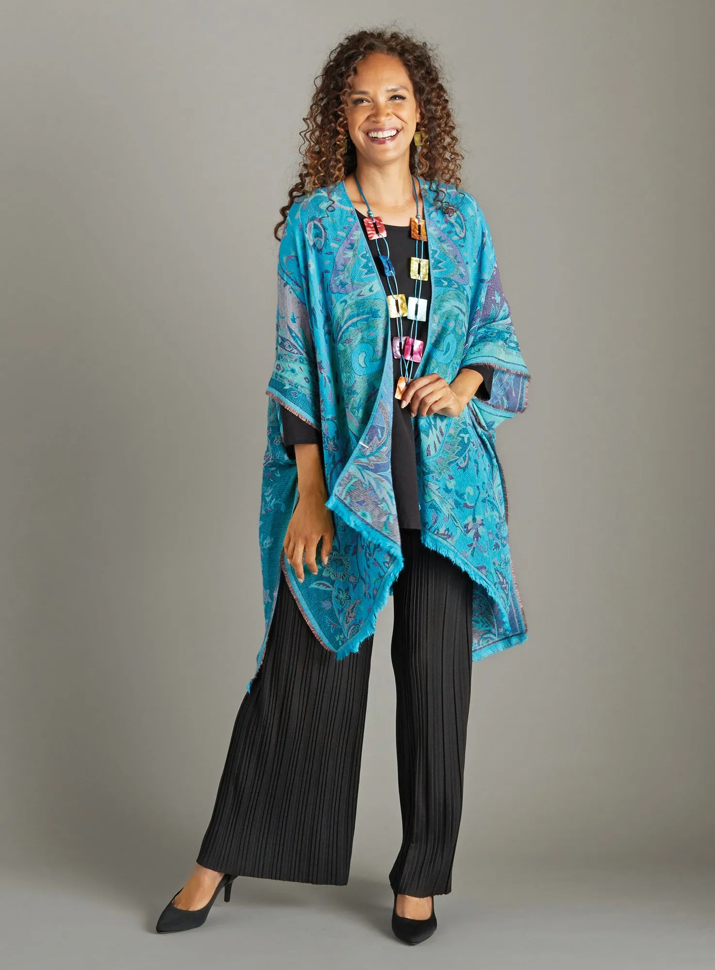 Cool Waters Reversible Kimono Wrap