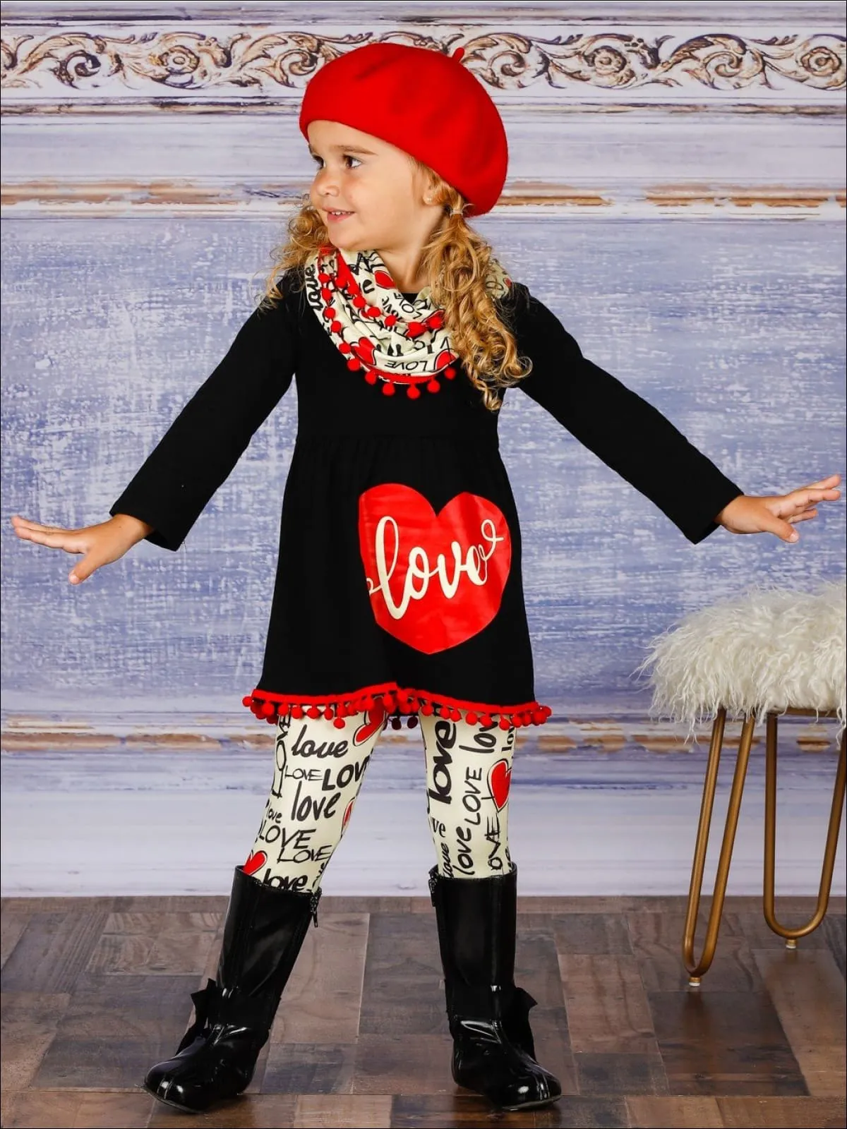 Covered In Love Tunic, Scarf and Legging Set