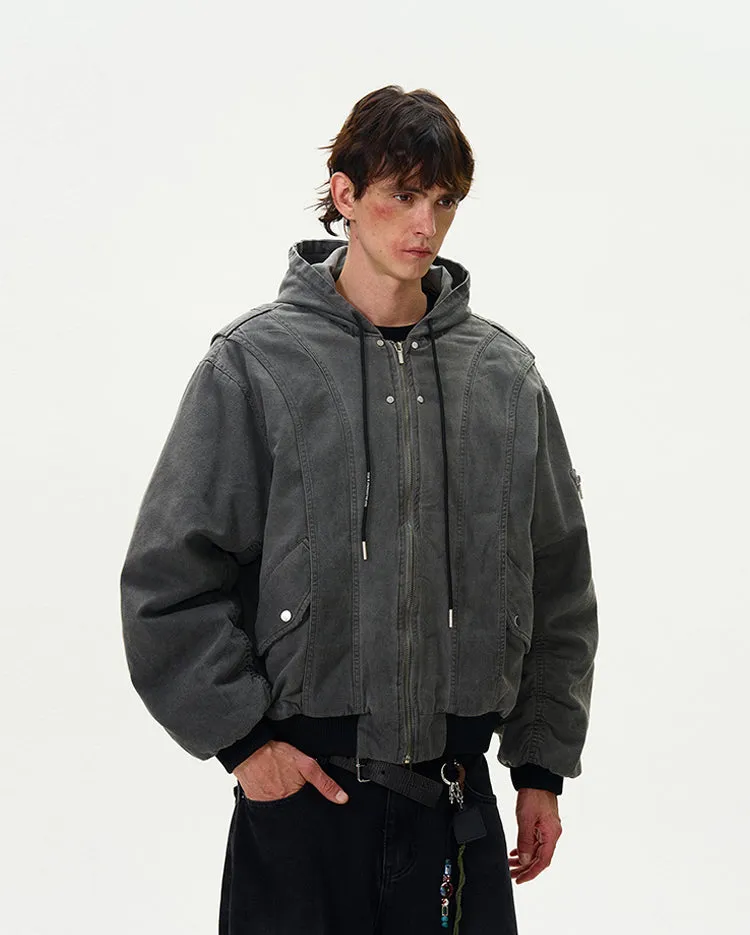 Damaged Bomber Cotton Jacket