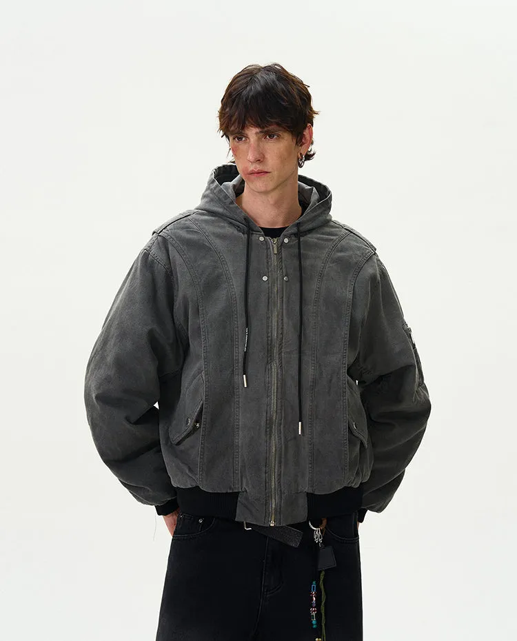 Damaged Bomber Cotton Jacket