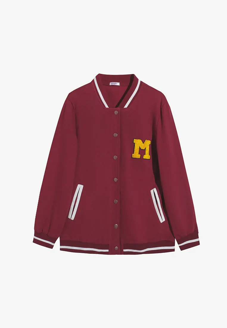 Danny Sporty Streetwear Varsity Jacket - Red