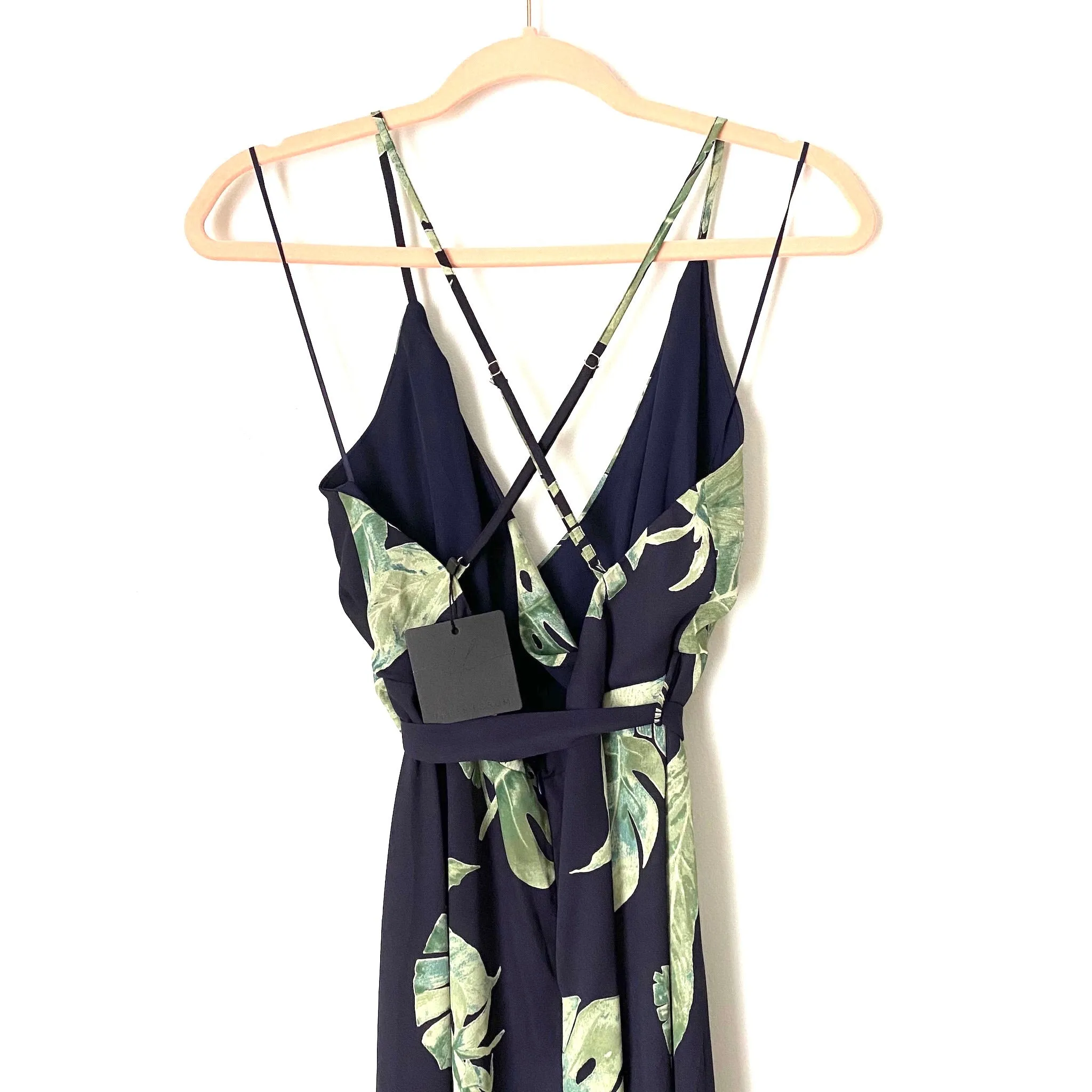 Dress Forum Navy Palm Print Palazzo Jumpsuit NWT- Size M (sold out online)