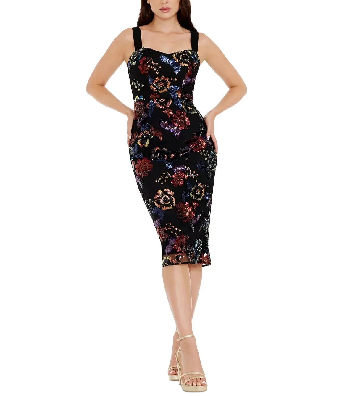 Dress the Population Nicole Floral-Sequin Bodycon Dress