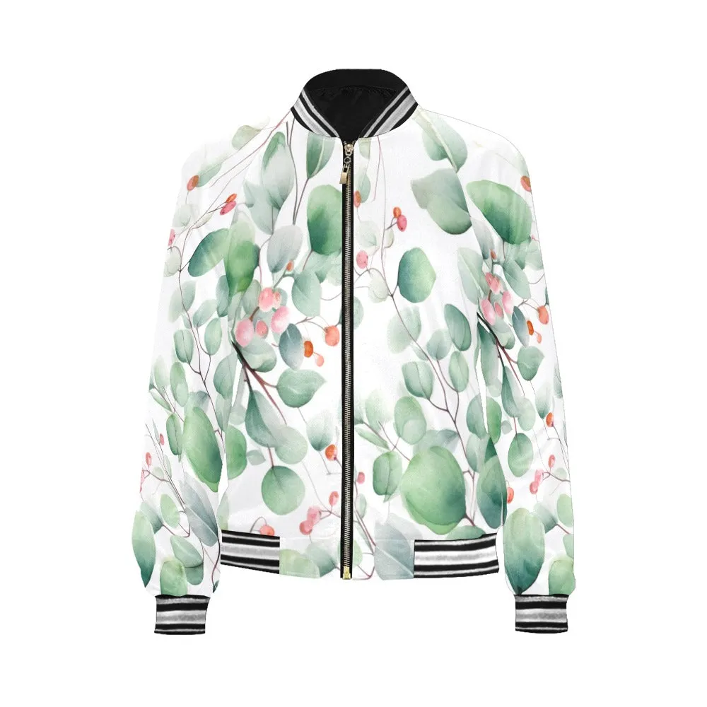 Eucalyptus Leaves awd325 Bomber Jacket for Women