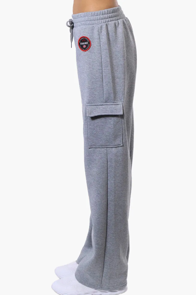 Fahrenheit Fleece Wide Leg Cargo Sweatpants - Grey