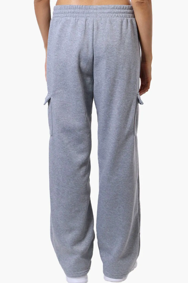 Fahrenheit Fleece Wide Leg Cargo Sweatpants - Grey