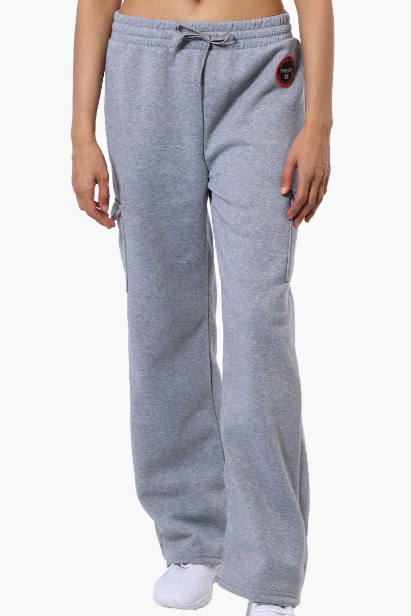 Fahrenheit Fleece Wide Leg Cargo Sweatpants - Grey