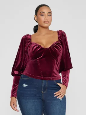 Fashion To Figure - Luze Velvet Corset Style Top