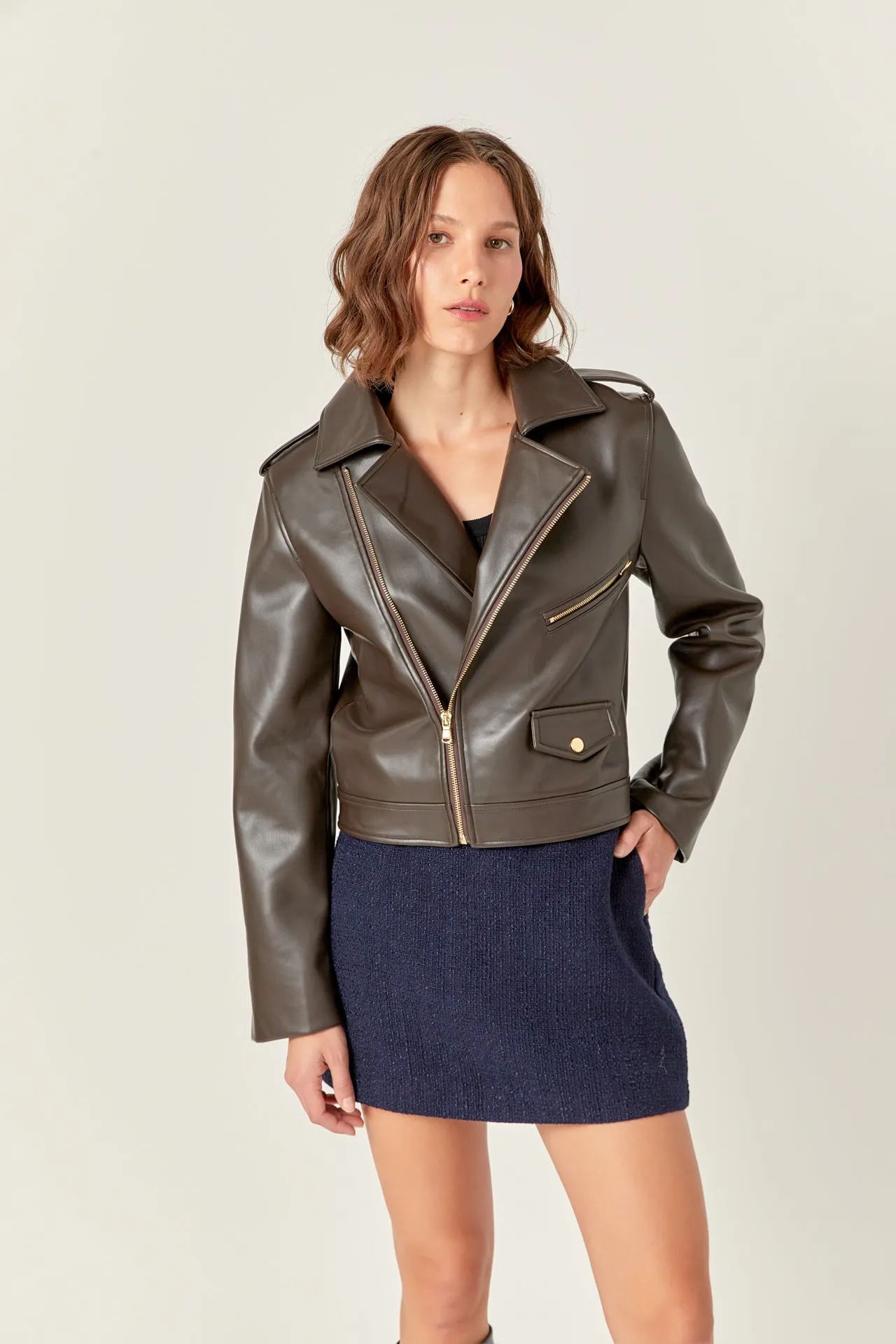 Faux Leather Biker Jacket