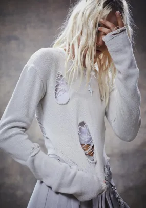 Filter Distressed Crop Sweater