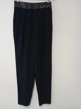 JONATHAN SIMKHAI Ladies Black Pinstripe Elasticated Waist Trousers Size UK S