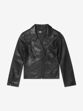 Karl Lagerfeld Girls Faux Leather Biker Jacket