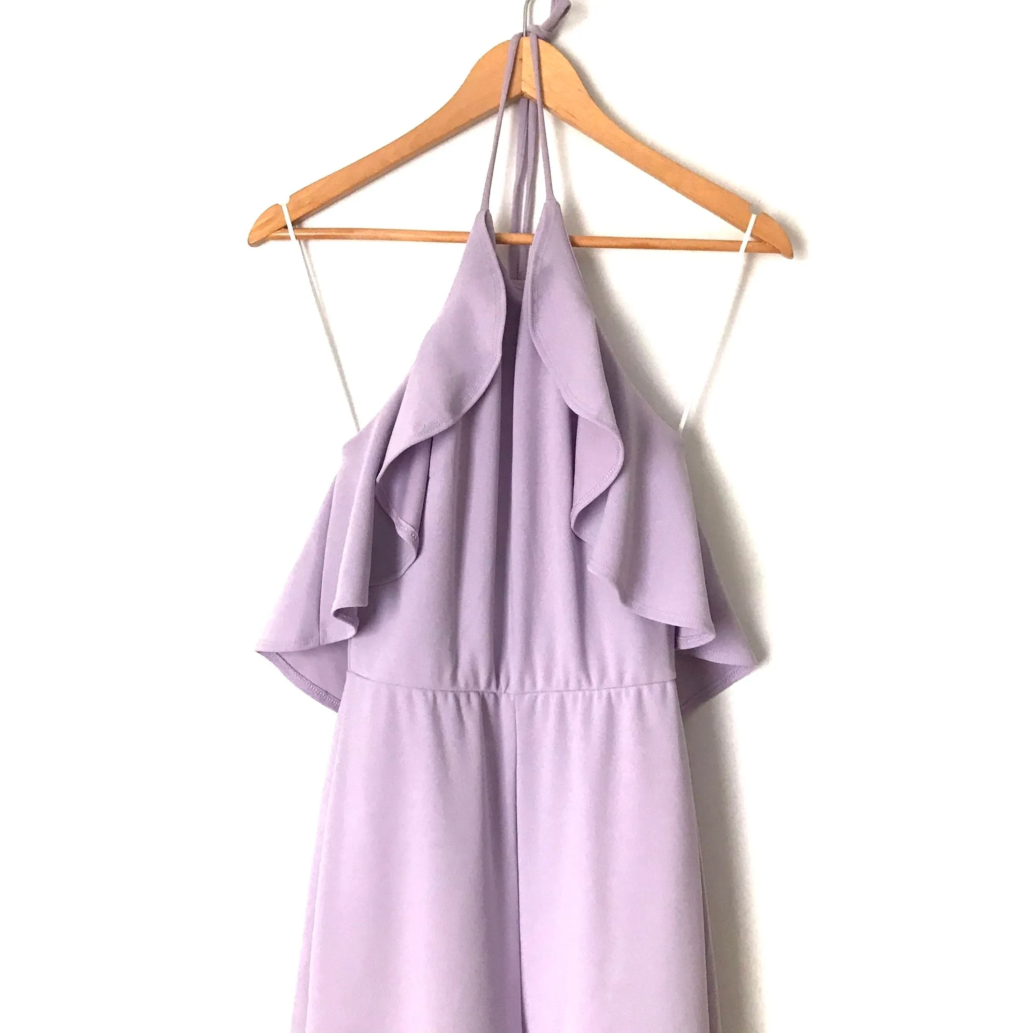 Karlie Purple Ruffle Cropped Wide Leg Jumpsuit- Size ~S