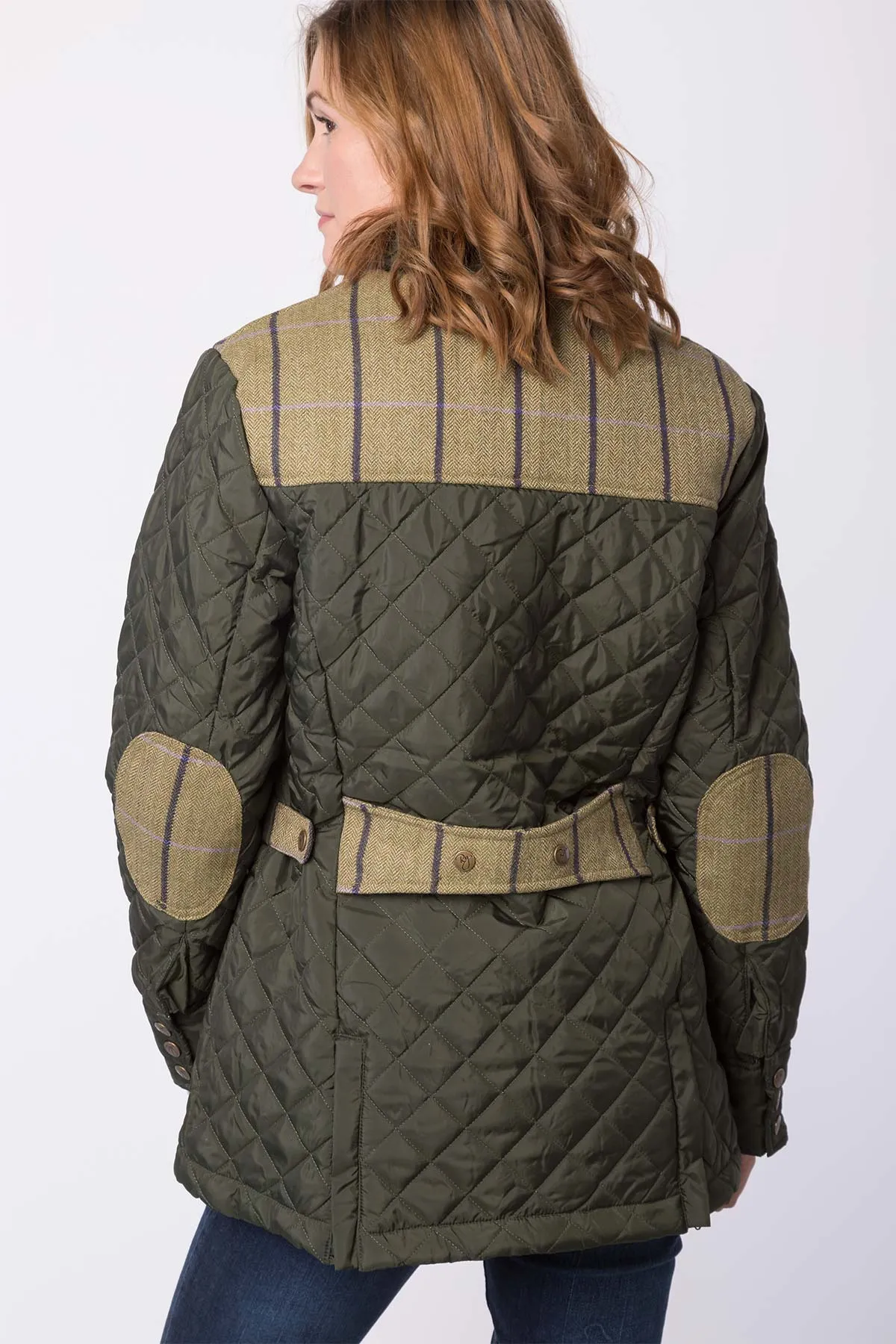 Ladies Tweed Trim Quilted Jacket