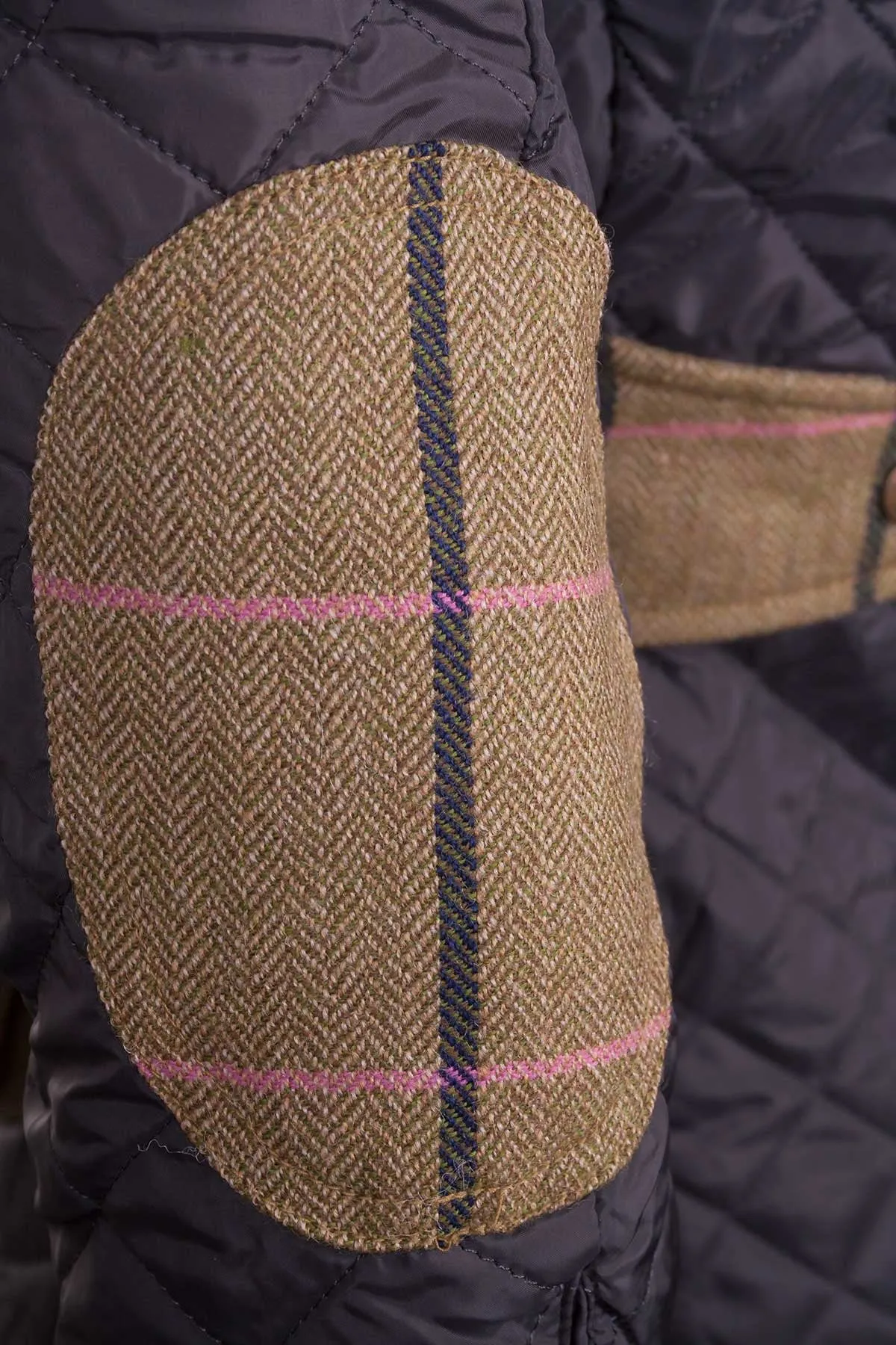 Ladies Tweed Trim Quilted Jacket