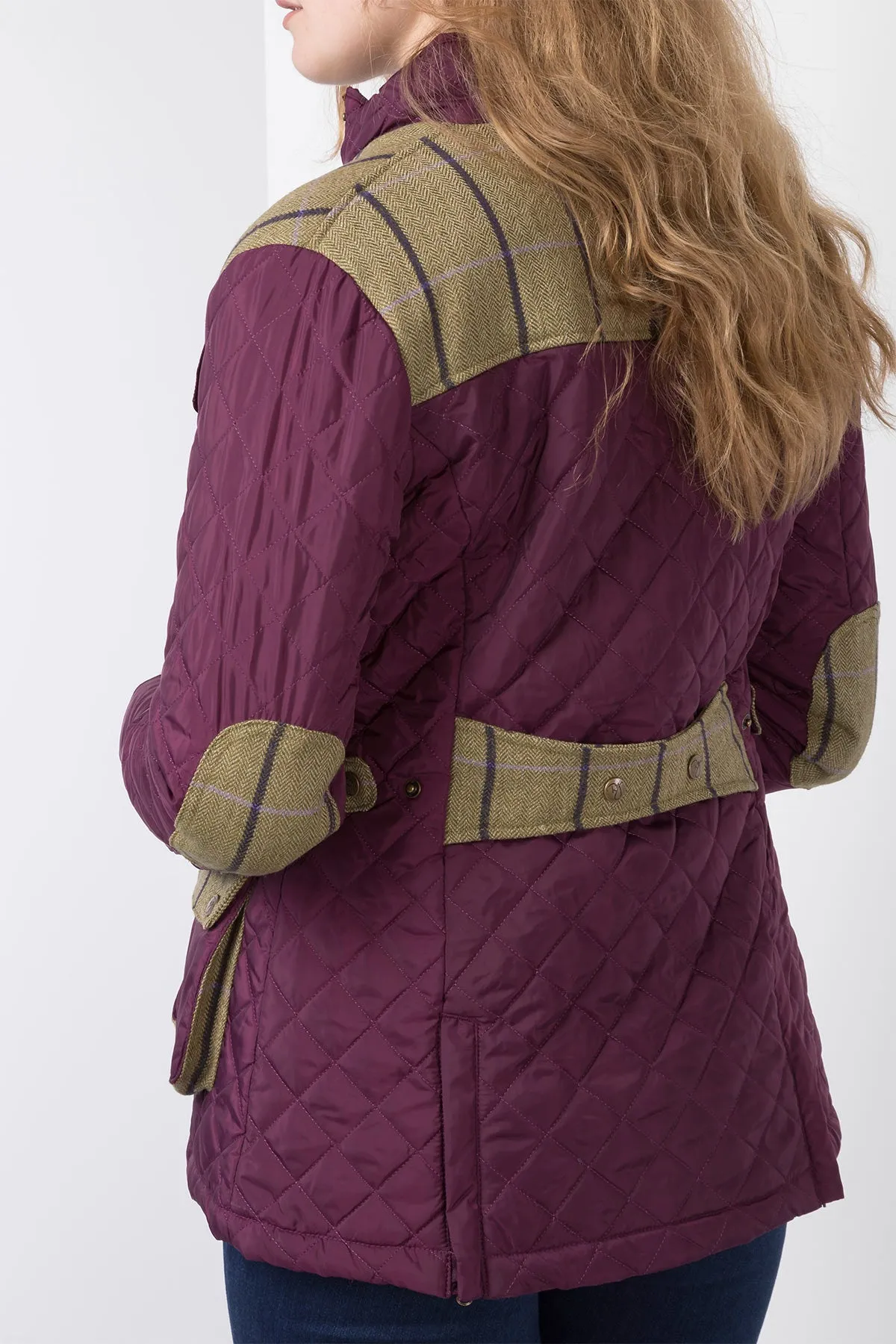 Ladies Tweed Trim Quilted Jacket