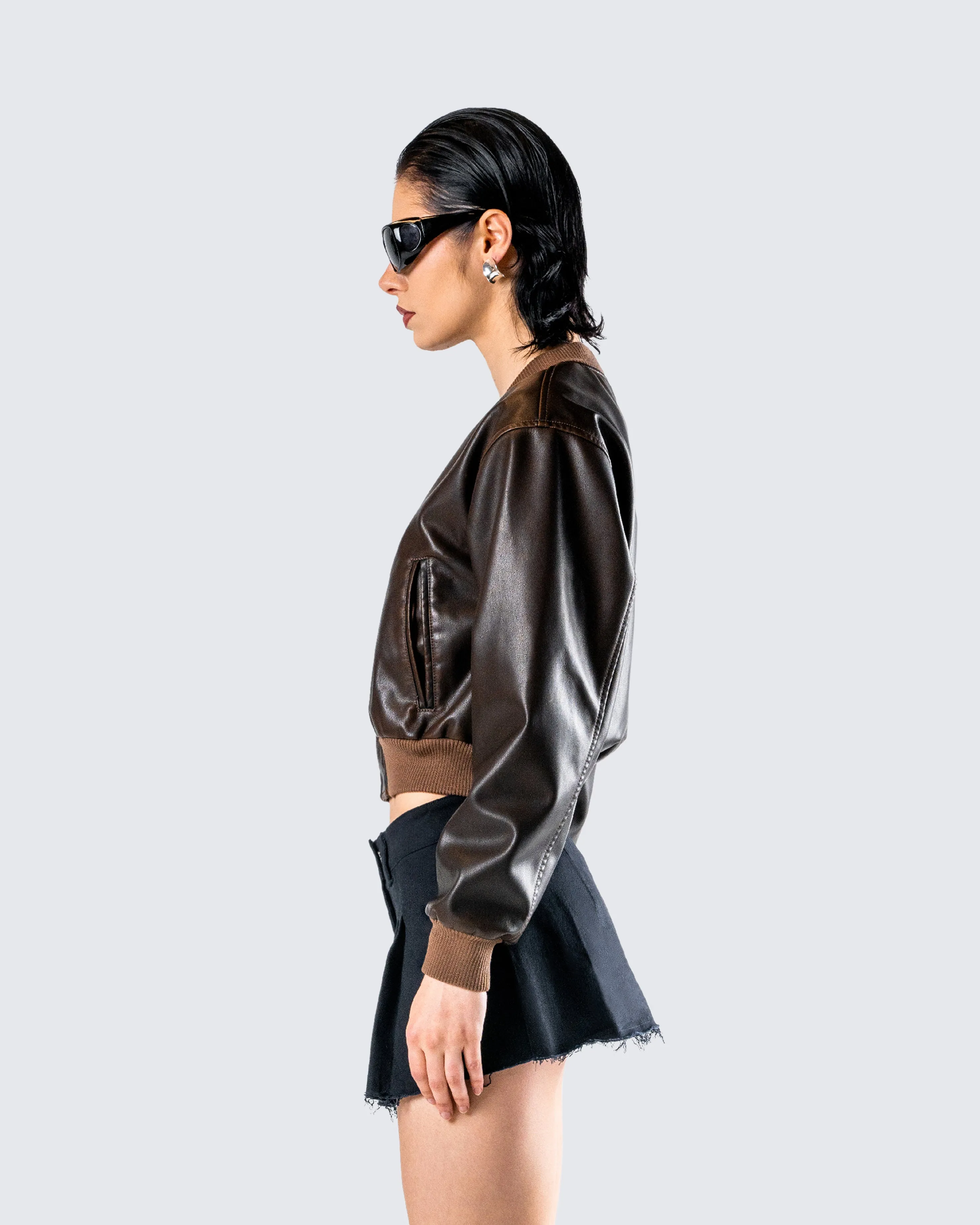 Leigh Brown Washed Leather Jacket