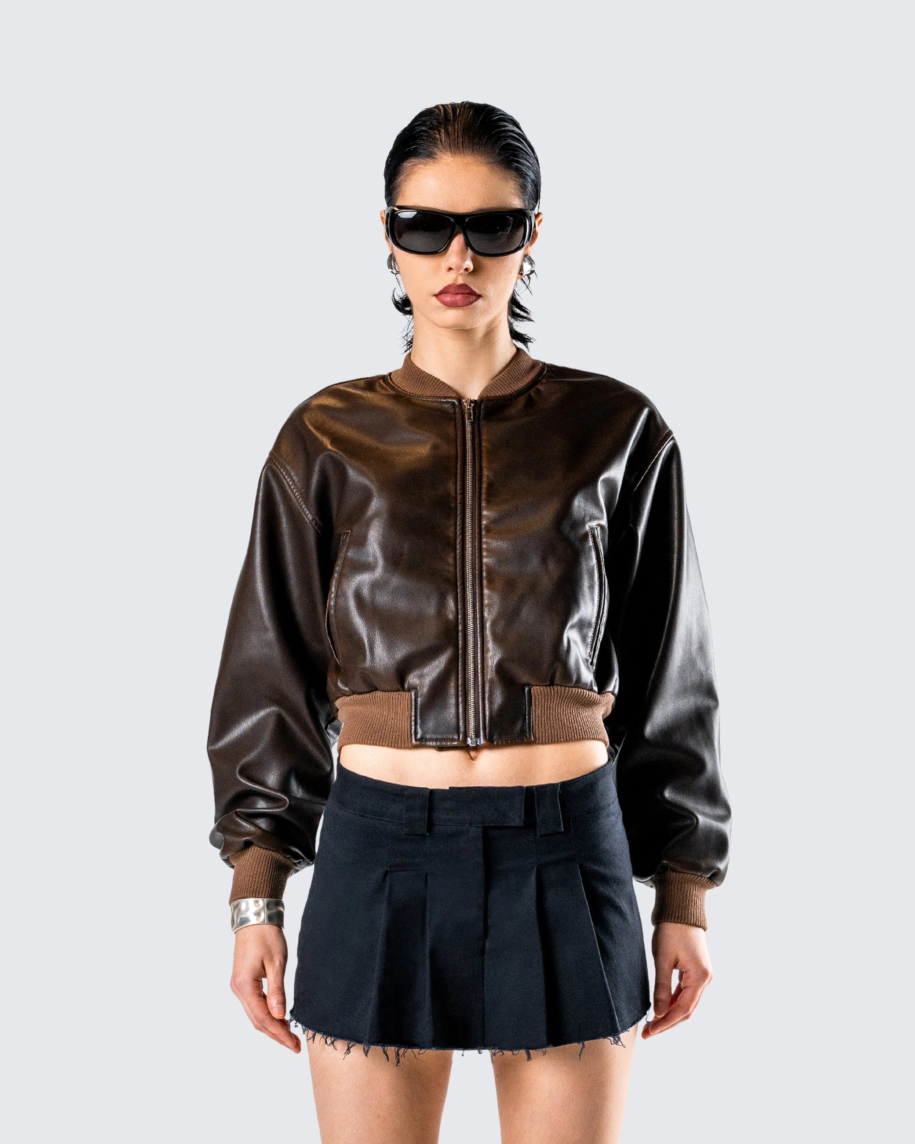 Leigh Brown Washed Leather Jacket