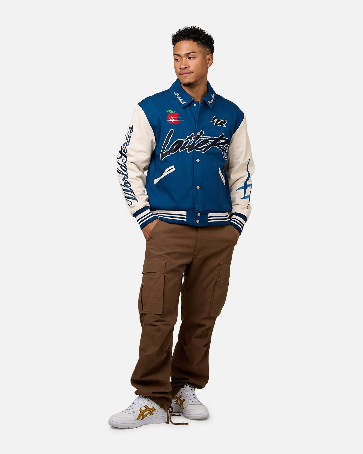 Loiter World Series Varsity Jacket Dark Blue