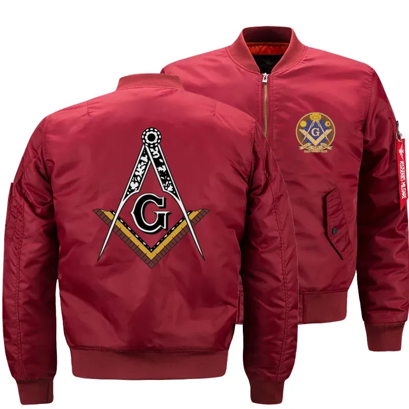 Master Mason Blue Lodge Jacket - Bomber Style Red Color