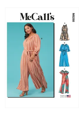 McCall's Pattern M8288 Miss Plus Romper Jumpsuit