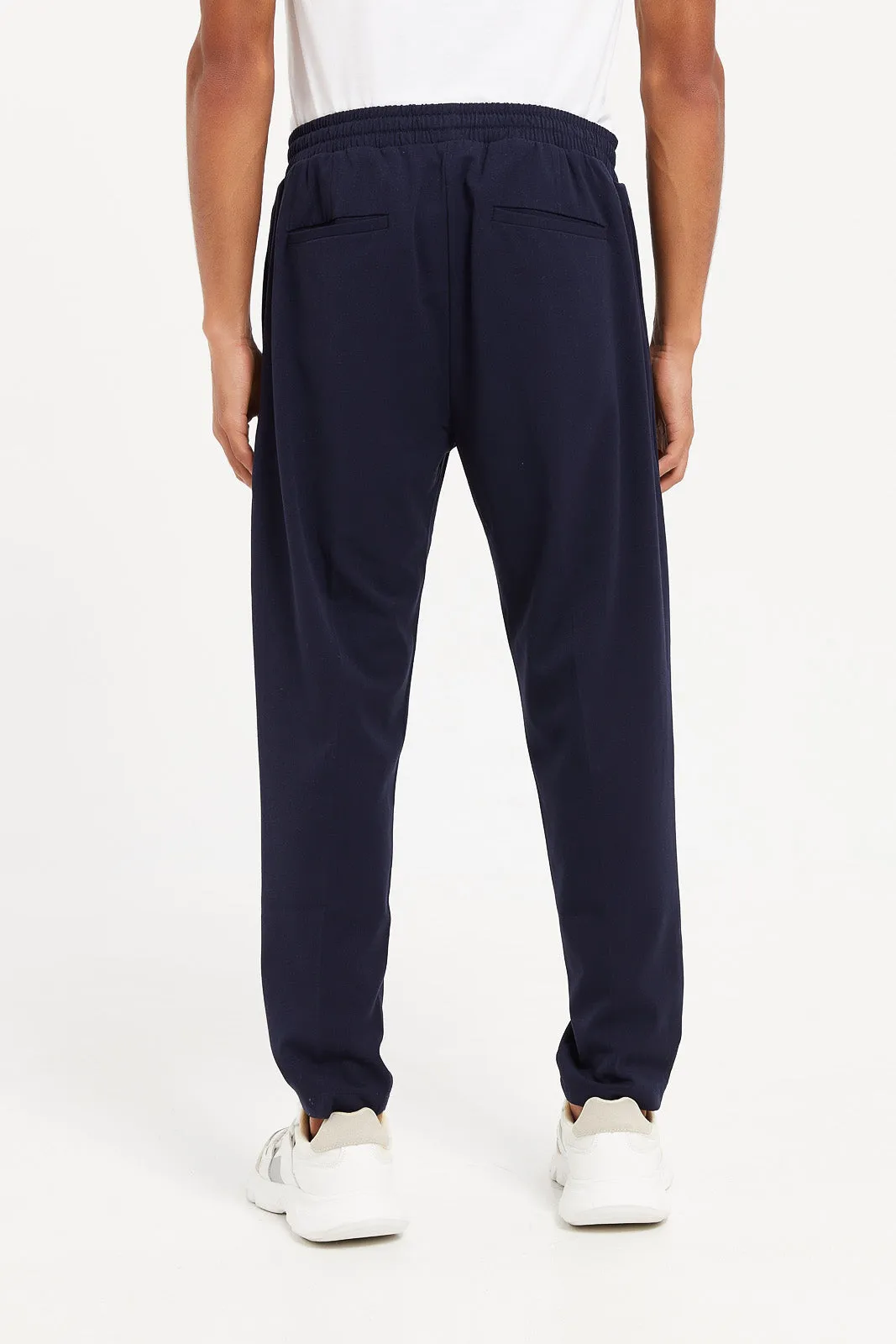 Men Navy Jogger Fit Trousers