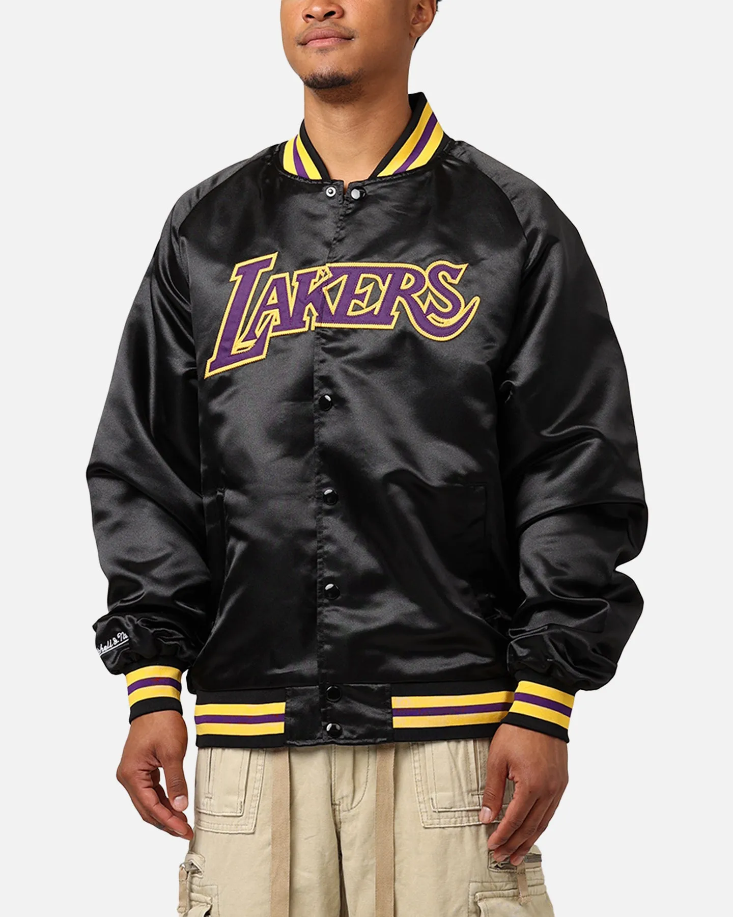 Mitchell & Ness Los Angeles Lakers Lightweight Satin Jacket Black