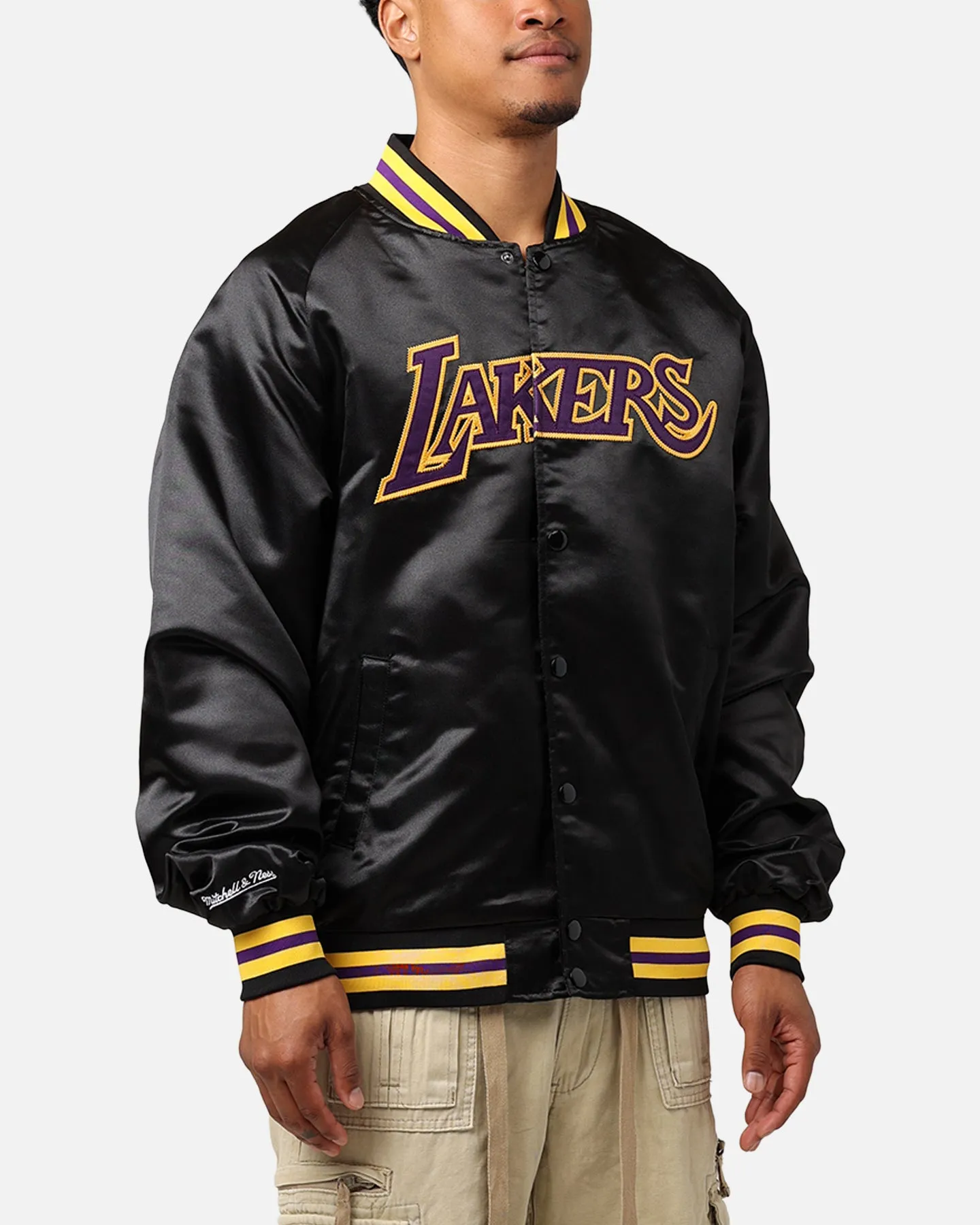 Mitchell & Ness Los Angeles Lakers Lightweight Satin Jacket Black