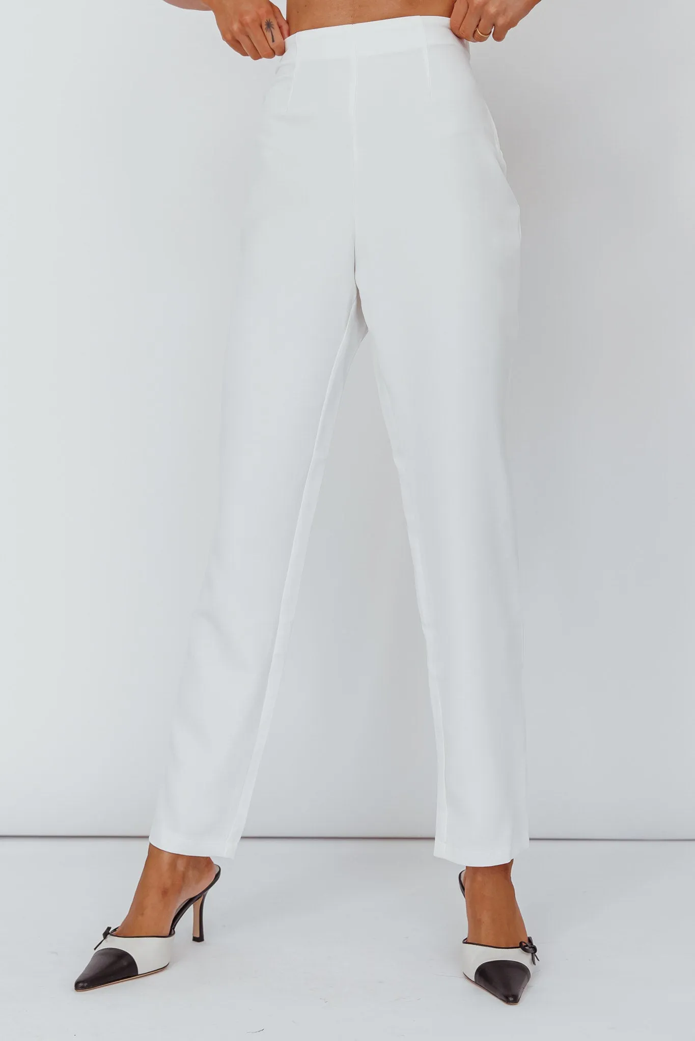 Moonlight Tango High Waist Pants White